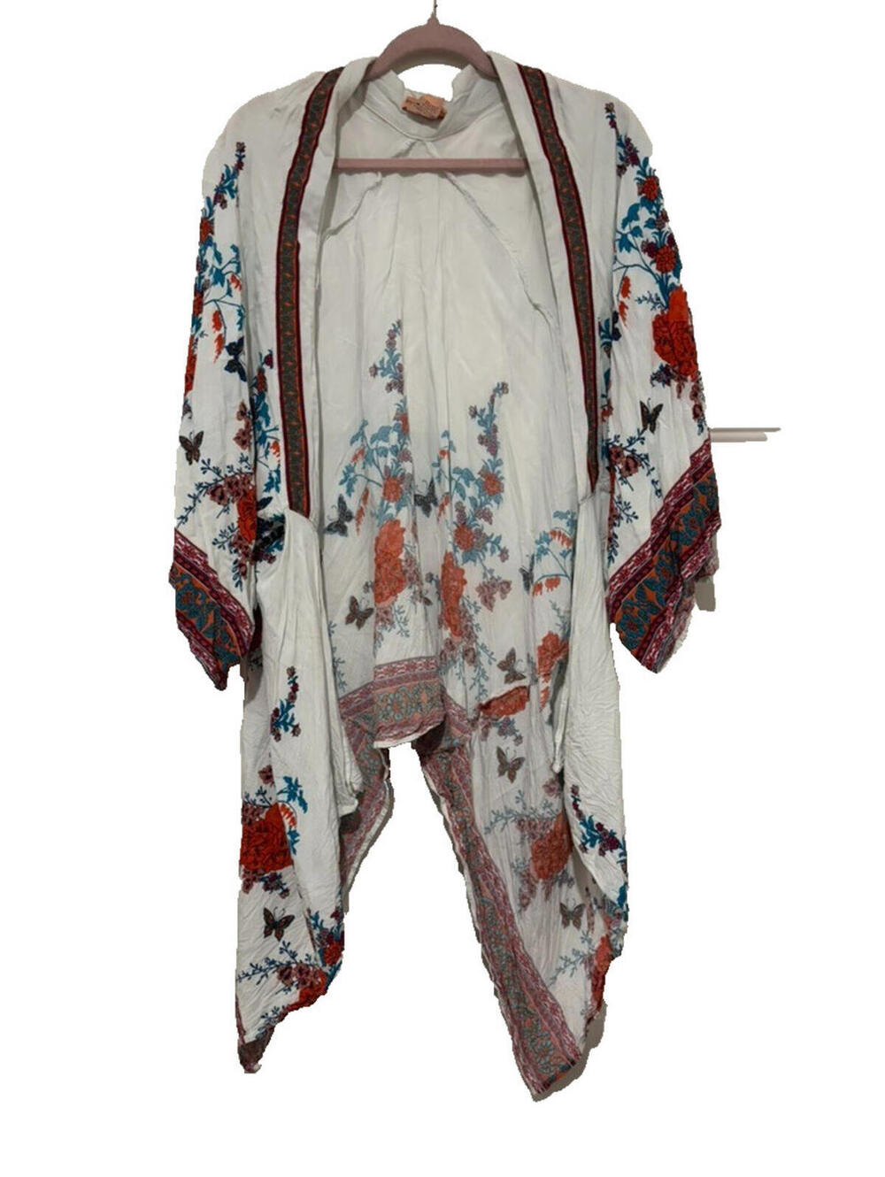 Flying Tomato oversized M floral boho kimono 3/4 sleeve G